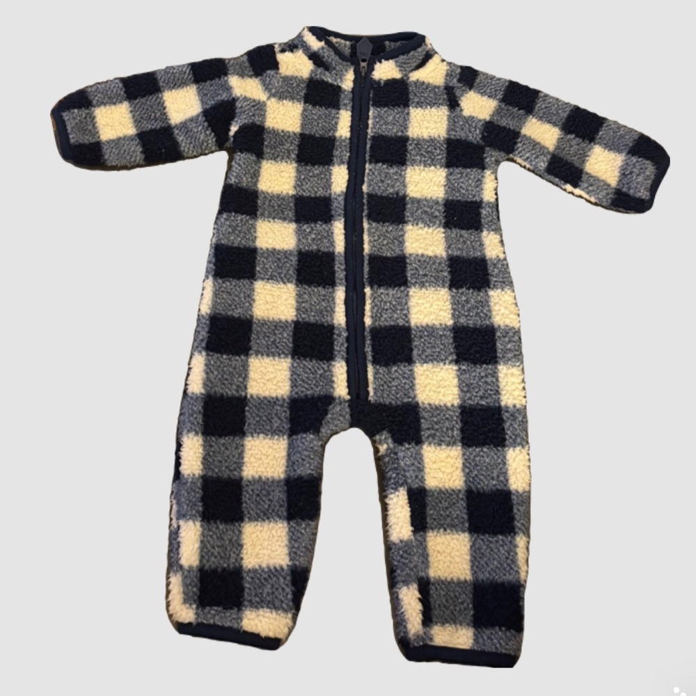 Carter's Navy and Cream Checkered Footie